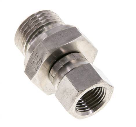 JIC Reducing Nipple UNF 9/16''-18 Female x G1/2'' Male Adjustable Stainless Steel 275bar (3863.75psi)