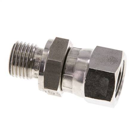 JIC Reducing Nipple UNF 9/16''-18 Female x G1/4'' Male Adjustable Stainless Steel 275bar (3863.75psi)