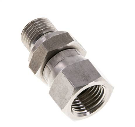 JIC Reducing Nipple UNF 9/16''-18 Female x G1/4'' Male Adjustable Stainless Steel 275bar (3863.75psi)