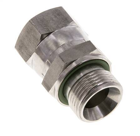 JIC Reducing Nipple UN 1-1/16''-12 Female x G3/4'' Male Adjustable Stainless Steel 210bar (2950.5psi)