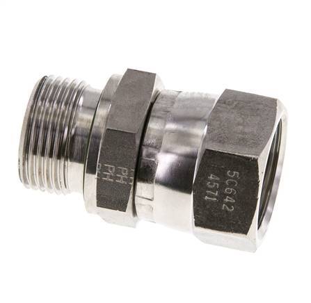 JIC Reducing Nipple UN 1-1/16''-12 Female x G3/4'' Male Adjustable Stainless Steel 210bar (2950.5psi)
