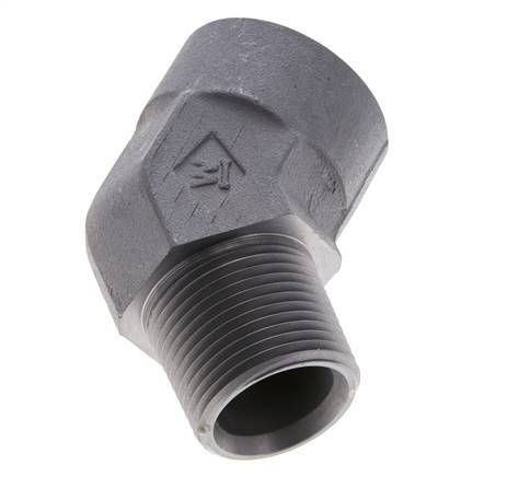 45deg Angled Fitting 1'' NPT Male x Female Steel 140bar (1967.0psi)