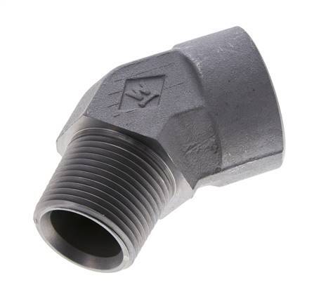45deg Angled Fitting 1'' NPT Male x Female Steel 140bar (1967.0psi)