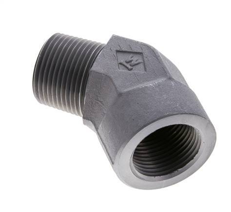 45deg Angled Fitting 1'' NPT Male x Female Steel 140bar (1967.0psi)