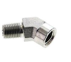 45deg Angled Fitting 1/4'' NPT Male x Female Steel 275bar (3863.75psi)
