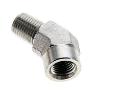 45deg Angled Fitting 1/4'' NPT Male x Female Steel 275bar (3863.75psi)