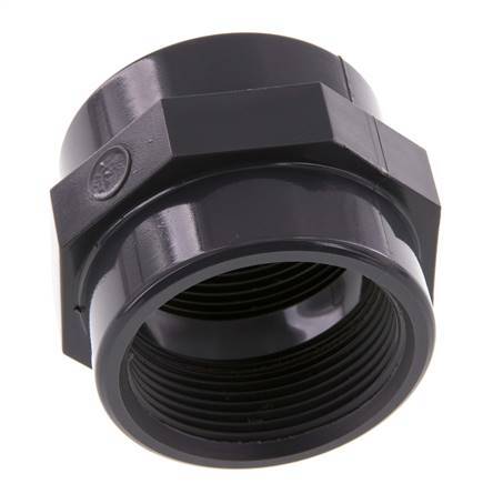 Socket Rp1 1/2'' Female PVC-U 16bar (224.8psi) EN 1452-3 [2 Pieces]