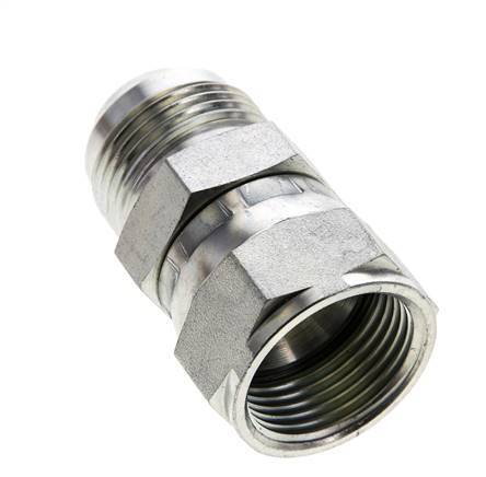 JIC Nipple UN 1-3/16''-12 Male x Female Steel 170bar (2388.5psi)