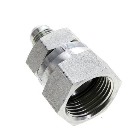 JIC Reducing Nipple UNF 9/16''-18 Male x UN 1-1/16''-12 Female Steel 210bar (2950.5psi)