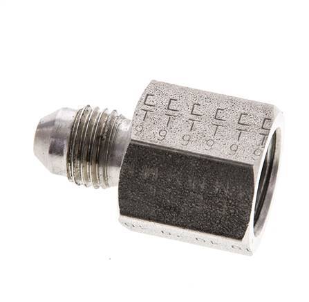 JIC Reducing Nipple UNF 7/16''-20 Male x UNF 9/16''-18 Female Stainless Steel 275bar (3863.75psi)
