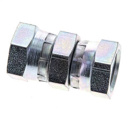Reducing Straight Connector G3/8'' Female High Pressure Steel 60° Cone 425bar (5971.25psi) Hydraulic