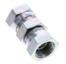 Reducing Straight Connector G3/8'' Female High Pressure Steel 60° Cone 425bar (5971.25psi) Hydraulic
