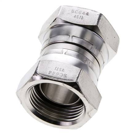 Reducing Straight Connector G1'' Female High Pressure Stainless Steel 60° Cone 150bar (2107.5psi) Hydraulic