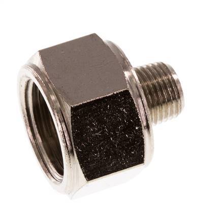 Reducing Adapter R1/8'' Male x Rp3/8'' Female Nickel-plated Brass 16bar (224.8psi) [2 Pieces]