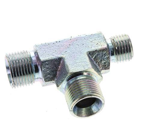 Tee Fitting G1/4'' x G3/8'' Male Steel 325bar (4566.25psi)