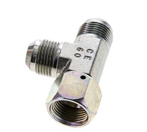 JIC Tee Fitting UN 1-1/16''-12 Female x Male Steel 350bar (4917.5psi)
