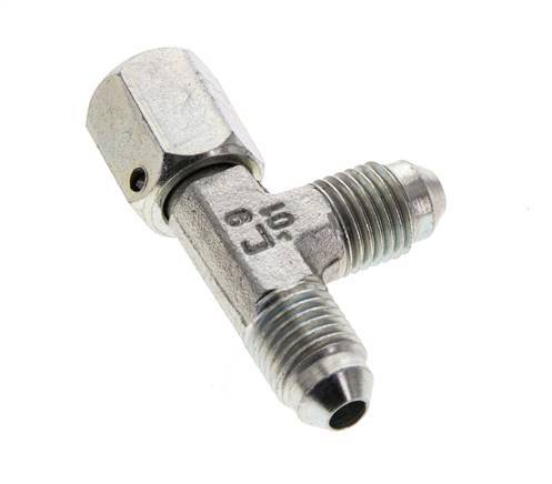 JIC Tee Fitting UNF 7/16''-20 Female x Male Steel 350bar (4917.5psi)