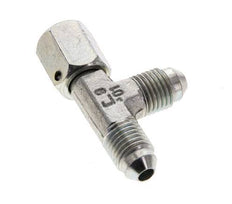 JIC Tee Fitting UNF 7/16''-20 Female x Male Steel 350bar (4917.5psi)