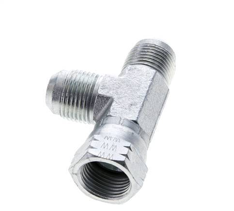 JIC Tee Fitting UNF 7/8''-14 Female x Male Steel 350bar (4917.5psi)