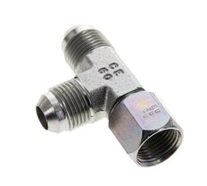 JIC Tee Fitting UNF 3/4''-16 Female x Male Steel 350bar (4917.5psi)