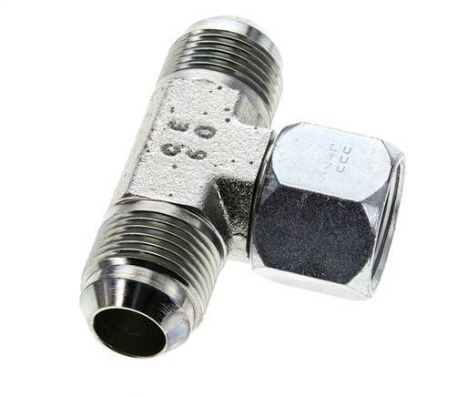 JIC Tee Fitting UN 1-1/16''-12 Male x Female Steel 350bar (4917.5psi)
