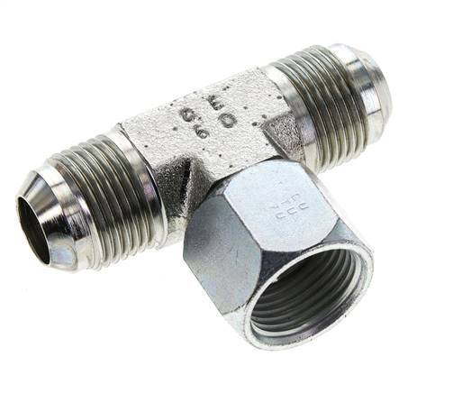 JIC Tee Fitting UN 1-1/16''-12 Male x Female Steel 350bar (4917.5psi)