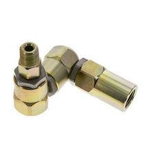 Swivel Joint 3/8'' NPT Male x Rp1/2'' Female Z-shape Steel PTFE 350bar (4917.5psi)