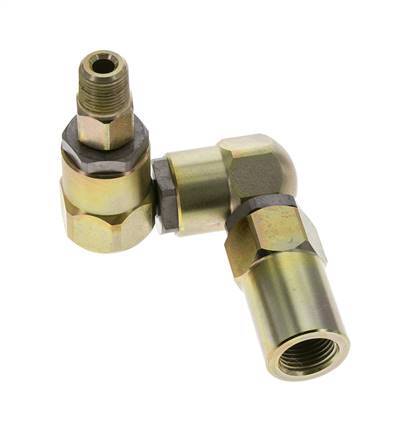 Swivel Joint 3/8'' NPT Male x Rp1/2'' Female Z-shape Steel PTFE 350bar (4917.5psi)