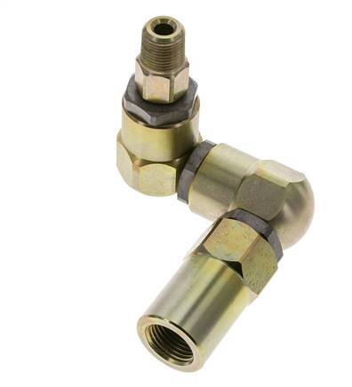 Swivel Joint 3/8'' NPT Male x Rp1/2'' Female Z-shape Steel PTFE 350bar (4917.5psi)