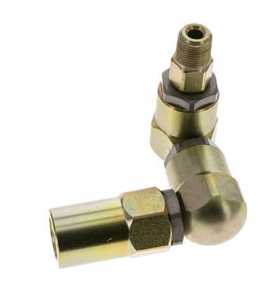 Swivel Joint 3/8'' NPT Male x Rp1/2'' Female Z-shape Steel PTFE 350bar (4917.5psi)