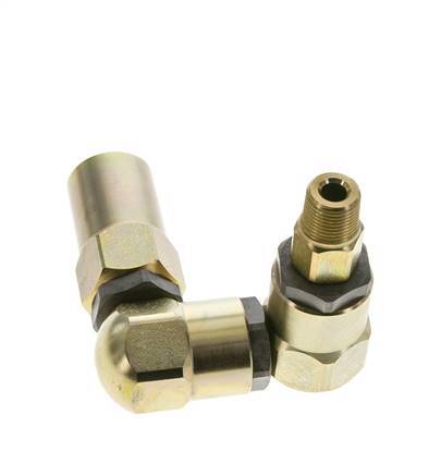 Swivel Joint 3/8'' NPT Male x 1/2'' NPT Female Z-shape Steel FKM 350bar (4917.5psi)