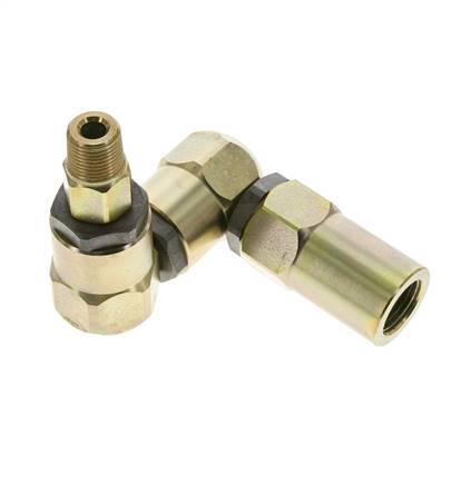 Swivel Joint 3/8'' NPT Male x 1/2'' NPT Female Z-shape Steel FKM 350bar (4917.5psi)