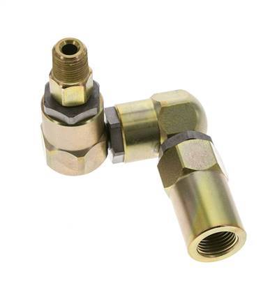 Swivel Joint 3/8'' NPT Male x 1/2'' NPT Female Z-shape Steel PTFE 350bar (4917.5psi)
