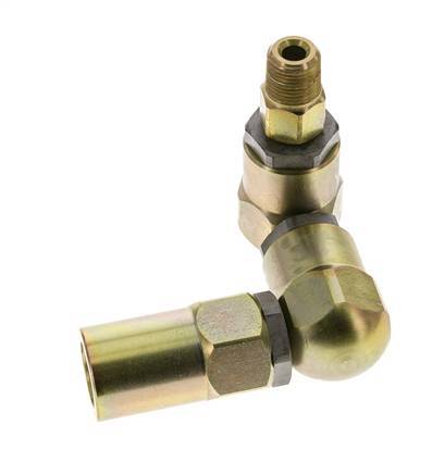 Swivel Joint 3/8'' NPT Male x 1/2'' NPT Female Z-shape Steel PTFE 350bar (4917.5psi)