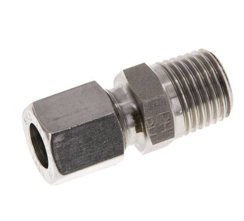 R 1/4'' Male x 8LL Stainless steel Straight Cutting Ring 100 Bar DIN 2353