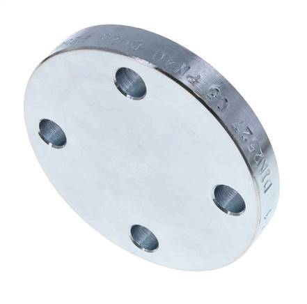 Blind Flange DN25-PN40 Zinc-Plated Steel DIN 2527 And EN 1092-1 (Type 05)