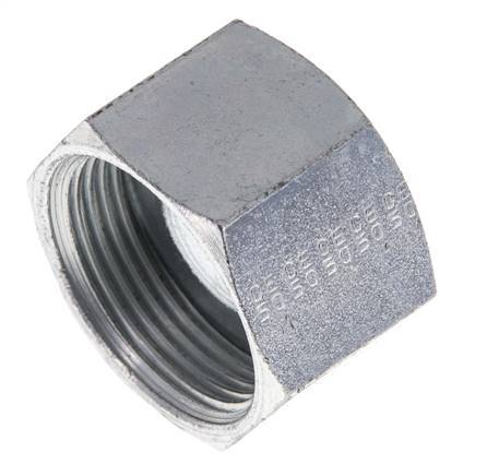 UN 1-7/16''-12 Zinc plated Steel End cap ORFS 400 Bar