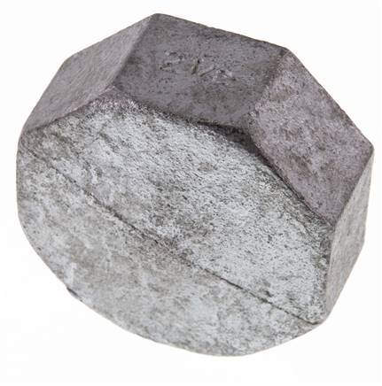 Rp 2 1/2'' Zinc plated Cast iron End cap 25 Bar