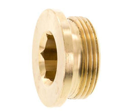 G 1 1/4'' Brass Closing plug with Inner Hex 16 Bar