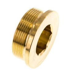 G 2'' Brass Closing plug with Inner Hex 16 Bar
