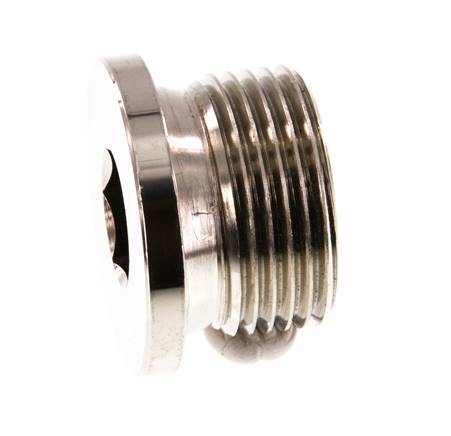 G 3/4'' Nickel plated Brass Closing plug with Inner Hex 16 Bar