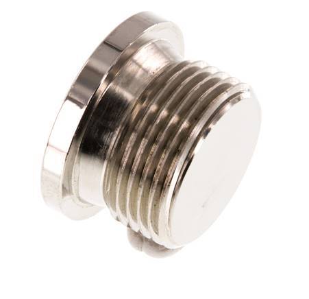 G 3/4'' Nickel plated Brass Closing plug with Inner Hex 16 Bar