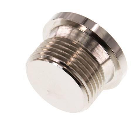 G 3/4'' Nickel plated Brass Closing plug with Inner Hex 16 Bar