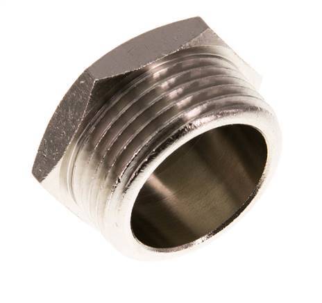 G 1'' Nickel plated Brass Closing plug with Outer Hex 16 Bar