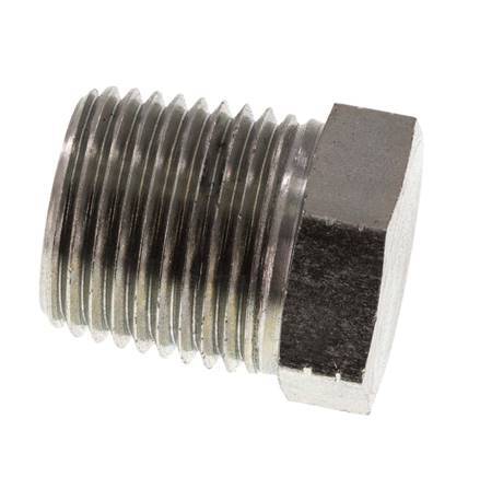 1/2'' NPT Male Zinc plated Steel Closing plug with Outer Hex 210 Bar