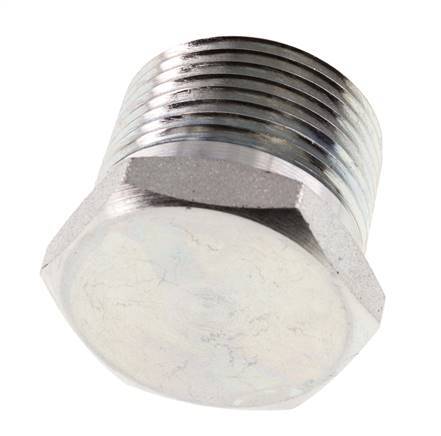 1'' NPT Male Zinc plated Steel Closing plug with Outer Hex 140 Bar