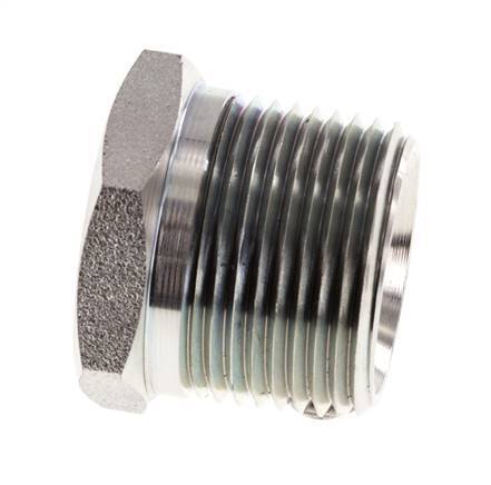 1'' NPT Male Zinc plated Steel Closing plug with Outer Hex 140 Bar