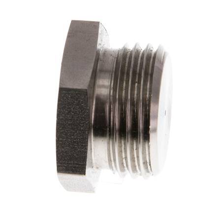 G 1/2'' Stainless steel Closing plug with Outer Hex 40 Bar
