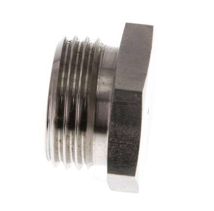 G 1/2'' Stainless steel Closing plug with Outer Hex 40 Bar