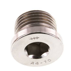 G 1/2'' Stainless steel Closing plug with Inner Hex 40 Bar